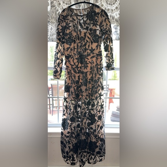 Dress the Population Black Floral Long Sleeve Dress - Picture 7 of 7